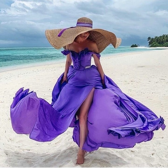 🌸 XL FLOPPY HAT SUN VACATION LARGE OVERSIZED BLACK BOHO BEACH POOL HEAD COVER - Picture 15 of 16